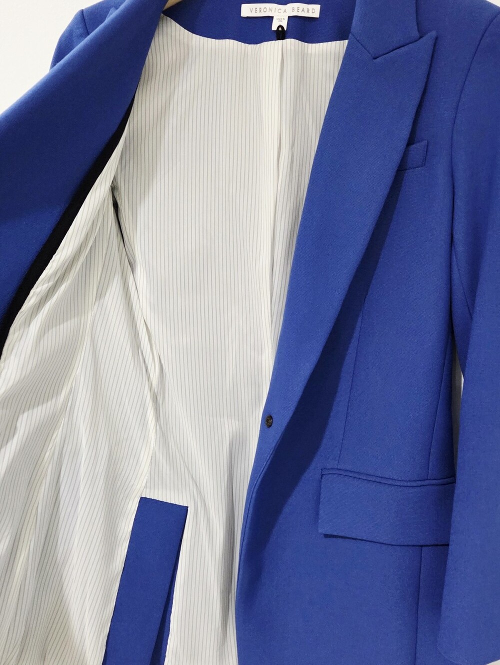 Veronica Beard Ultramarine Cobalt Blue Long Mathis Dickey Blazer Jacket - Picture 9 of 12